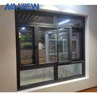 Janela de batente de alumínio comercial do quadro das janelas de batente de vidro niveladas